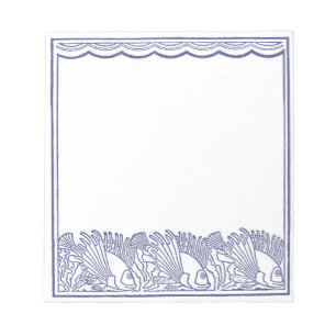 Aqua Blue Fishing Border Notitieblok