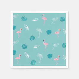 Aqua Blue Flamingo Paper Napkins Servet