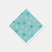 Aqua Blue Flamingo Paper Napkins Servet (Hoek)