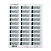 aqua blue fleur de lis - patroon etiket (Full Sheet)