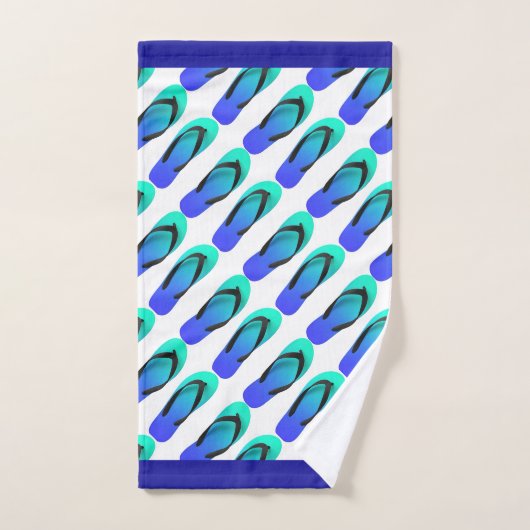 Aqua + Blue  Flip Flops Bad Handdoek (Handdoek)