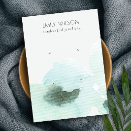 Aqua Blue Floral, Abstract 2-peuterscherm Visitekaartje