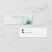 Aqua Blue Floral Abstract Stud oorscherm Mini Visitekaartje (Voorkant / Achterkant)