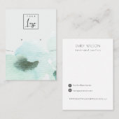 Aqua Blue Floral Abstract verouderingsscherm Visitekaartje (Voorkant / Achterkant)