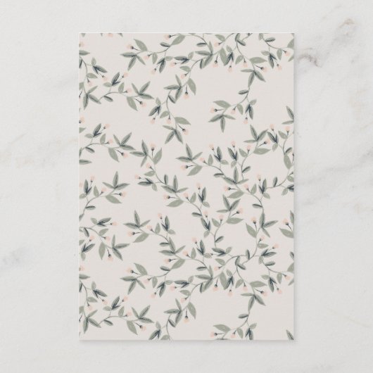 Aqua Blue floral Teapot Cup Weddenschap Informatiekaartje (Achterkant)