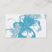 Aqua Blue Floral Visitekaartje (Achterkant)