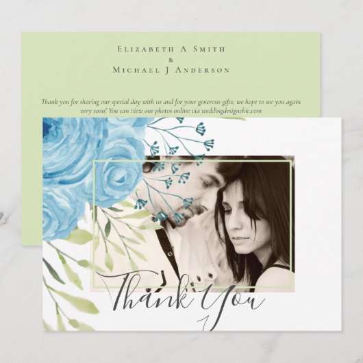 Aqua Blue Floral Wedding (Voorkant / Achterkant)