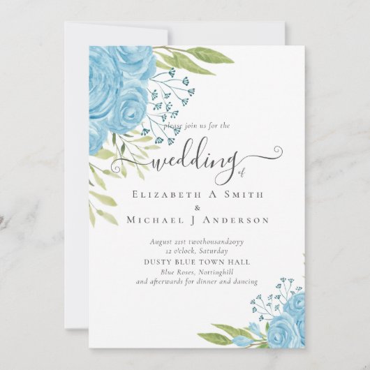 Aqua Blue Floral Wedding (Voorkant)