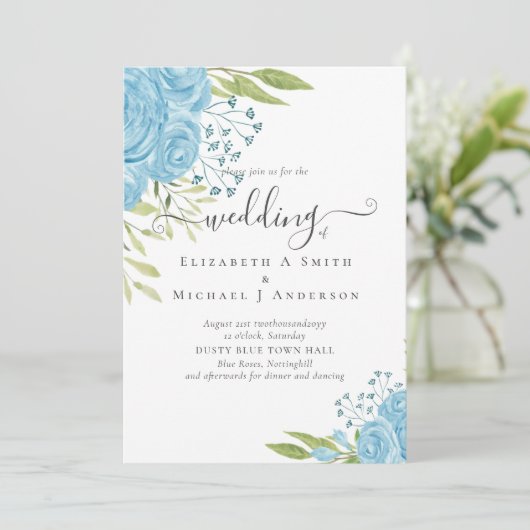 Aqua Blue Floral Wedding (Staand voorkant)