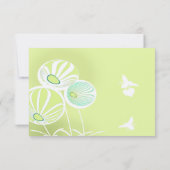 Aqua Blue Flowers and Bees Wedding Response RSVP Kaartje (Achterkant)