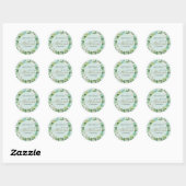 AQUA BLUE FOLIAGE WREATH STAR BAR BAT MITZVAH RONDE STICKER (Vel)