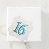 Aqua Blue Folie en Gold Bokeh Shimmer Bedankjes Labels (In situ)