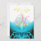 Aqua Blue Fuchsia Calla Lily Flower-no paisley Kaart (Achterkant)