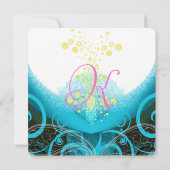 Aqua Blue Fuchsia Calla Lily Flower Wedding Kaart (Achterkant)