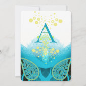 Aqua Blue Fuchsia, Limoen Paisley Calla Lily Kaart (Achterkant)