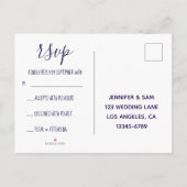 Aqua Blue Galactic Foto Elegant RSVP Uitnodiging Briefkaart (Achterkant)