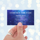 Aqua Blue Galactic Mandala Yoga Instructor Visitekaartje