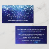 Aqua Blue Galaxy Glitter Online Store Visitekaartje (Voorkant / Achterkant)