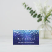 Aqua Blue Galaxy Glitter Online Store Visitekaartje (Staand voorkant)