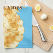 Aqua Blue Geel Gouden Ananas Theedoek (Quarter Fold)