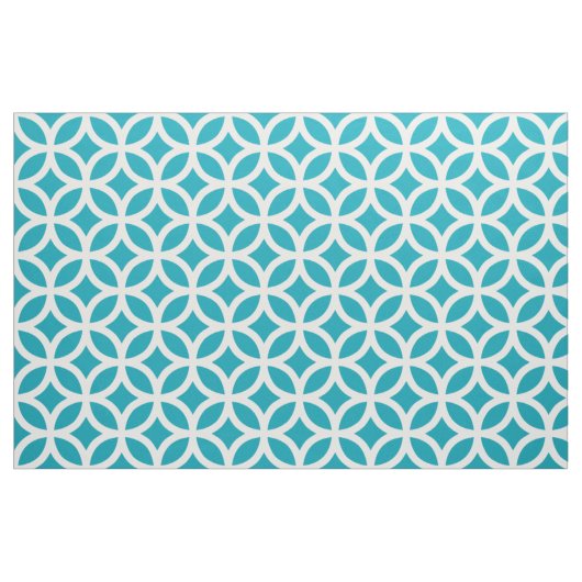 Aqua Blue Geometric Pattern Fabric Stof (Yard (91,4 cm))