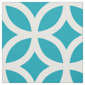 Aqua Blue Geometric Pattern Fabric Stof (Swatch)