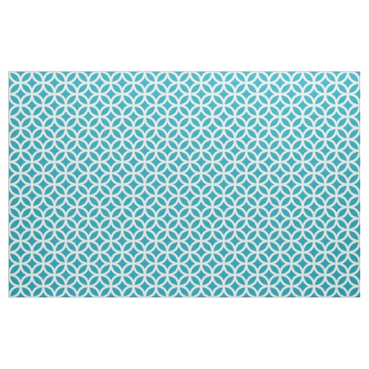 Aqua Blue Geometric Pattern Fabric Stof (Yard (91,4 cm))