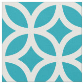 Aqua Blue Geometric Pattern Fabric Stof (Close Up)