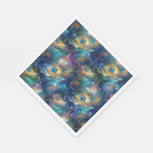 Aqua Blue geschilderde pauwenveren Servet (Hoek)