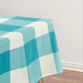 Aqua Blue Gingham / Buffalo Check Tablecloth Tafelkleed (Voorbeeld)
