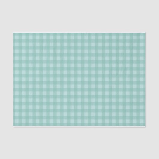 Aqua Blue Gingham Controleert tissuepapier (Voorkant)