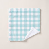 Aqua Blue Gingham Monogrammed Towel Set Bad Handdoek (Wasdoekje)