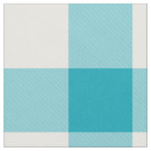 Aqua Blue Gingham Pattern Fabric Stof (Close Up)