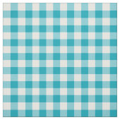 Aqua Blue Gingham Pattern Fabric Stof (Swatch)