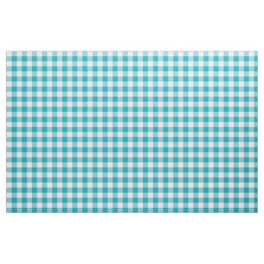 Aqua Blue Gingham Pattern Fabric Stof (Fat Quarter)