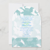 Aqua Blue Ginkgo Leaves Wedding Uitnodiging (Voorkant)