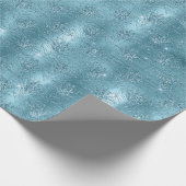 Aqua Blue Glam Glitter Peacock Feathers Cadeaupapier (Hoek)