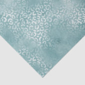 Aqua Blue Glam Leopard Print Tissuepapier (Detail)