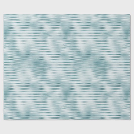 Aqua Blue Glam Stripes Cadeaupapier (Vlak)