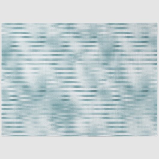 Aqua Blue Glam Stripes Tissuepapier (Voorkant)