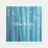 Aqua Blue Glam Tinsel Stripes Servet (Voorkant)