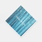 Aqua Blue Glam Tinsel Stripes Servet (Hoek)