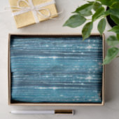 Aqua Blue Glam Tinsel Stripes Tissuepapier (Geschenk)