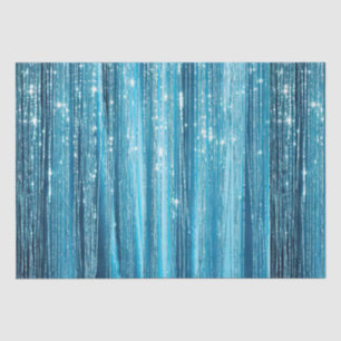 Aqua Blue Glam Tinsel Stripes Tissuepapier