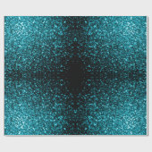 Aqua blue glanzend glitter cadeaupapier (Vlak)