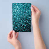 Aqua blue glanzend glitter flyer (Hand)