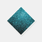 Aqua blue glanzend glitter servetten (Hoek)