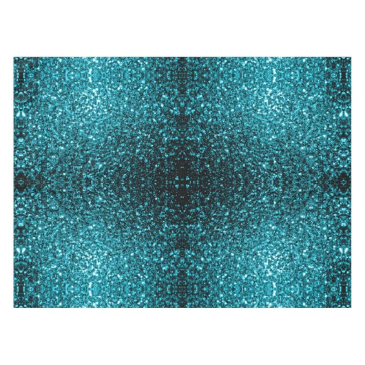 Aqua blue glanzend glitter tafelkleed (Voorkant (Horizontaal))