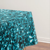 Aqua blue glanzend glitter tafelkleed (Voorbeeld)