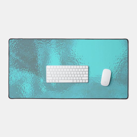 Aqua Blue Glass Bureaumat (Keyboard & Muis)